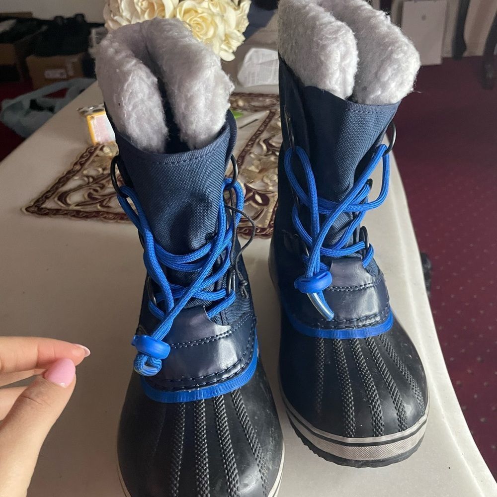 Sorel Kids Blue and Black Snow Boots - Picture 2 of 9